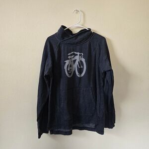 Women's New Belgium Cycling Spinning Cowl Neck Pullover Hoodie Sweater Large